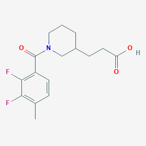 molecular formula C16H19F2NO3 B7439616 3-[1-(2,3-Difluoro-4-methylbenzoyl)piperidin-3-yl]propanoic acid 