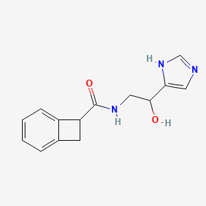 molecular formula C14H15N3O2 B7439641 N-[2-hydroxy-2-(1H-imidazol-5-yl)ethyl]bicyclo[4.2.0]octa-1,3,5-triene-7-carboxamide 