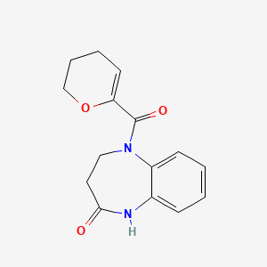molecular formula C15H16N2O3 B7439642 5-(3,4-dihydro-2H-pyran-6-carbonyl)-3,4-dihydro-1H-1,5-benzodiazepin-2-one 