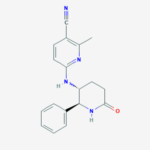 2-methyl-6-[[(2S,3R)-6-oxo-2-phenylpiperidin-3-yl]amino]pyridine-3-carbonitrile