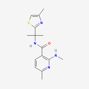 molecular formula C15H20N4OS B7439648 6-methyl-2-(methylamino)-N-[2-(4-methyl-1,3-thiazol-2-yl)propan-2-yl]pyridine-3-carboxamide 