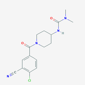molecular formula C16H19ClN4O2 B7439652 3-[1-(4-Chloro-3-cyanobenzoyl)piperidin-4-yl]-1,1-dimethylurea 