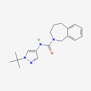 molecular formula C18H24N4O B7439667 N-(1-tert-butylpyrazol-4-yl)-1,3,4,5-tetrahydro-2-benzazepine-2-carboxamide 