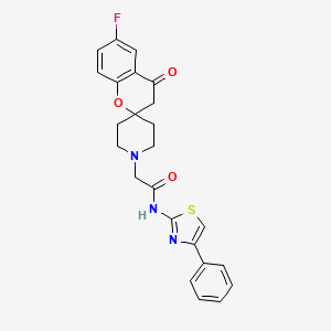 molecular formula C24H22FN3O3S B7439670 2-(6-fluoro-4-oxospiro[3H-chromene-2,4'-piperidine]-1'-yl)-N-(4-phenyl-1,3-thiazol-2-yl)acetamide 