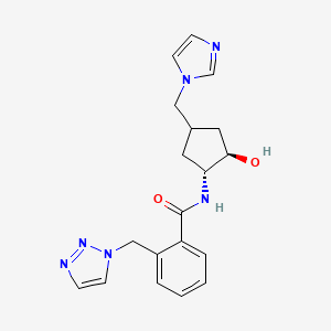 N-[(1R,2R)-2-hydroxy-4-(imidazol-1-ylmethyl)cyclopentyl]-2-(triazol-1-ylmethyl)benzamide