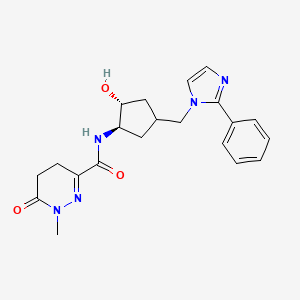 N-[(1R,2R)-2-hydroxy-4-[(2-phenylimidazol-1-yl)methyl]cyclopentyl]-1-methyl-6-oxo-4,5-dihydropyridazine-3-carboxamide