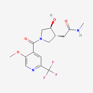 2-[(3R,4S)-4-hydroxy-1-[5-methoxy-2-(trifluoromethyl)pyridine-4-carbonyl]pyrrolidin-3-yl]-N-methylacetamide