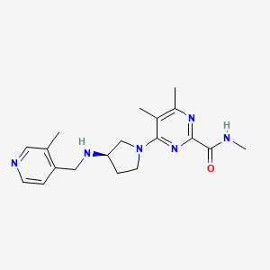 molecular formula C19H26N6O B7439796 N,4,5-trimethyl-6-[(3R)-3-[(3-methylpyridin-4-yl)methylamino]pyrrolidin-1-yl]pyrimidine-2-carboxamide 