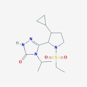 molecular formula C14H24N4O3S B7439870 3-(3-cyclopropyl-1-ethylsulfonylpyrrolidin-2-yl)-4-propan-2-yl-1H-1,2,4-triazol-5-one 
