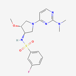 molecular formula C17H22FN5O3S B7439871 N-[(3S,4R)-1-[2-(dimethylamino)pyrimidin-4-yl]-4-methoxypyrrolidin-3-yl]-3-fluorobenzenesulfonamide 