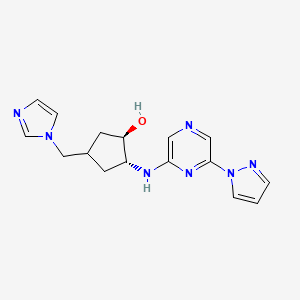 (1R,2R)-4-(imidazol-1-ylmethyl)-2-[(6-pyrazol-1-ylpyrazin-2-yl)amino]cyclopentan-1-ol