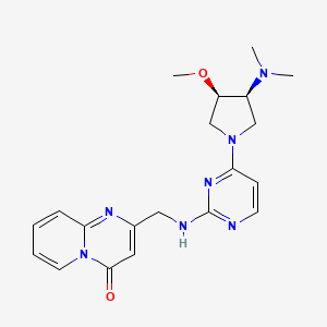 molecular formula C20H25N7O2 B7440013 2-[[[4-[(3S,4R)-3-(dimethylamino)-4-methoxypyrrolidin-1-yl]pyrimidin-2-yl]amino]methyl]pyrido[1,2-a]pyrimidin-4-one 