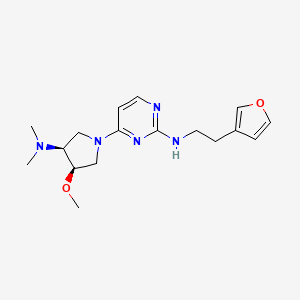 molecular formula C17H25N5O2 B7440019 4-[(3S,4R)-3-(dimethylamino)-4-methoxypyrrolidin-1-yl]-N-[2-(furan-3-yl)ethyl]pyrimidin-2-amine 