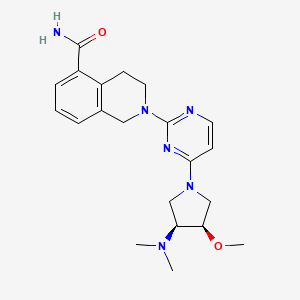 molecular formula C21H28N6O2 B7440022 2-[4-[(3S,4R)-3-(dimethylamino)-4-methoxypyrrolidin-1-yl]pyrimidin-2-yl]-3,4-dihydro-1H-isoquinoline-5-carboxamide 