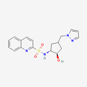 N-[(1R,2R)-2-hydroxy-4-(pyrazol-1-ylmethyl)cyclopentyl]quinoline-2-sulfonamide