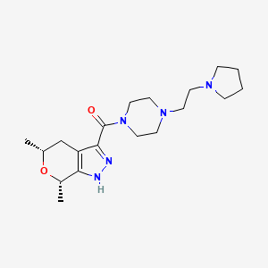 molecular formula C19H31N5O2 B7440103 [(5R,7S)-5,7-dimethyl-1,4,5,7-tetrahydropyrano[3,4-c]pyrazol-3-yl]-[4-(2-pyrrolidin-1-ylethyl)piperazin-1-yl]methanone 