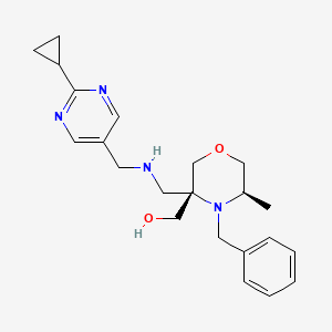 [(3S,5R)-4-benzyl-3-[[(2-cyclopropylpyrimidin-5-yl)methylamino]methyl]-5-methylmorpholin-3-yl]methanol