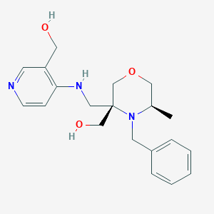 molecular formula C20H27N3O3 B7440119 [4-[[(3S,5R)-4-benzyl-3-(hydroxymethyl)-5-methylmorpholin-3-yl]methylamino]pyridin-3-yl]methanol 
