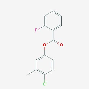 molecular formula C14H10ClFO2 B7440139 (4-Chloro-3-methylphenyl) 2-fluorobenzoate 