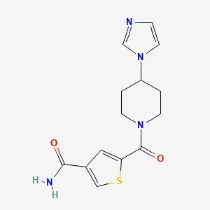 molecular formula C14H16N4O2S B7440141 5-(4-Imidazol-1-ylpiperidine-1-carbonyl)thiophene-3-carboxamide 