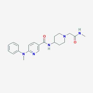 molecular formula C21H27N5O2 B7440160 N-[1-[2-(methylamino)-2-oxoethyl]piperidin-4-yl]-6-(N-methylanilino)pyridine-3-carboxamide 