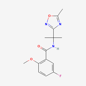 5-fluoro-2-methoxy-N-[2-(5-methyl-1,2,4-oxadiazol-3-yl)propan-2-yl]benzamide
