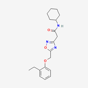 molecular formula C19H25N3O3 B7440207 N-cyclohexyl-2-[5-[(2-ethylphenoxy)methyl]-1,2,4-oxadiazol-3-yl]acetamide 