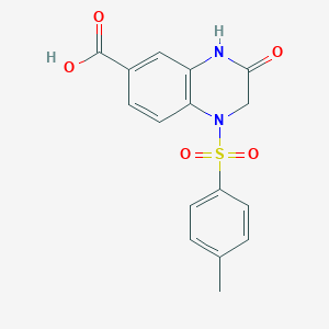 molecular formula C16H14N2O5S B7440222 3-Oxo-1-tosyl-1,2,3,4-tetrahydroquinoxaline-6-carboxylic Acid 