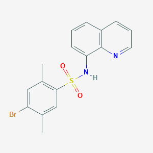 molecular formula C17H15BrN2O2S B7440235 4-bromo-2,5-dimethyl-N-quinolin-8-ylbenzenesulfonamide 