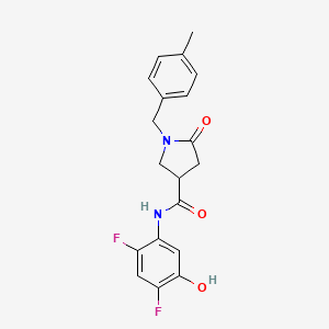 molecular formula C19H18F2N2O3 B7440249 N-(2,4-difluoro-5-hydroxyphenyl)-1-[(4-methylphenyl)methyl]-5-oxopyrrolidine-3-carboxamide 