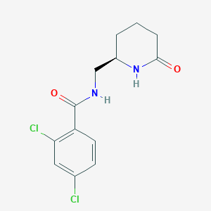 molecular formula C13H14Cl2N2O2 B7440257 (R)-2,4-Dichloro-N-((6-oxopiperidin-2-yl)methyl)benzamide 