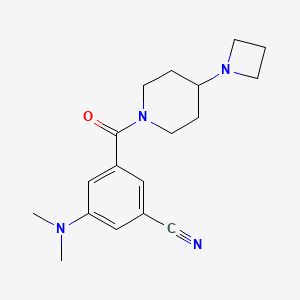 molecular formula C18H24N4O B7440259 3-[4-(Azetidin-1-yl)piperidine-1-carbonyl]-5-(dimethylamino)benzonitrile 