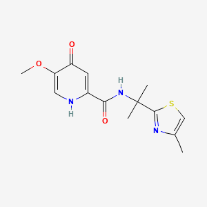 molecular formula C14H17N3O3S B7440275 5-methoxy-N-[2-(4-methyl-1,3-thiazol-2-yl)propan-2-yl]-4-oxo-1H-pyridine-2-carboxamide 