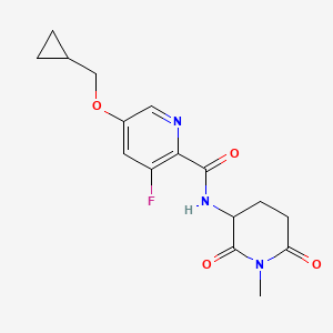 molecular formula C16H18FN3O4 B7440293 5-(cyclopropylmethoxy)-3-fluoro-N-(1-methyl-2,6-dioxopiperidin-3-yl)pyridine-2-carboxamide 
