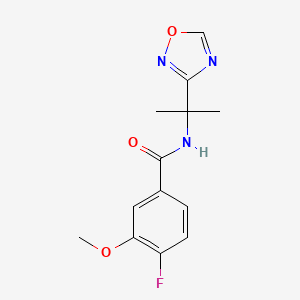 4-fluoro-3-methoxy-N-[2-(1,2,4-oxadiazol-3-yl)propan-2-yl]benzamide