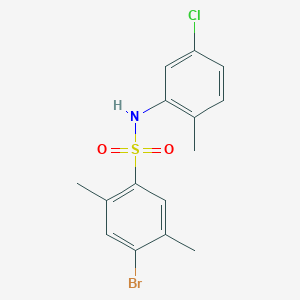 molecular formula C15H15BrClNO2S B7440367 4-bromo-N-(5-chloro-2-methylphenyl)-2,5-dimethylbenzenesulfonamide 