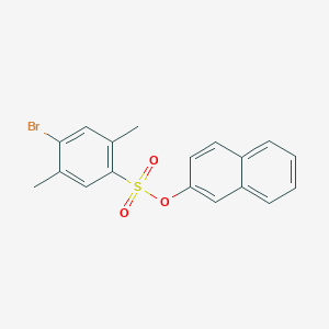 molecular formula C18H15BrO3S B7440381 Naphthalen-2-yl 4-bromo-2,5-dimethylbenzenesulfonate 