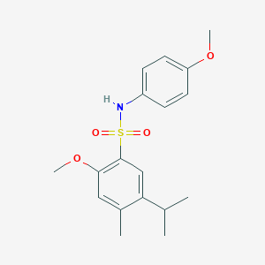 molecular formula C18H23NO4S B7440388 2-methoxy-N-(4-methoxyphenyl)-4-methyl-5-propan-2-ylbenzenesulfonamide 