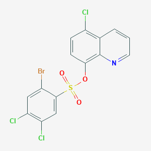 molecular formula C15H7BrCl3NO3S B7440407 (5-Chloroquinolin-8-yl) 2-bromo-4,5-dichlorobenzenesulfonate 
