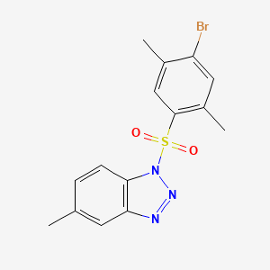 molecular formula C15H14BrN3O2S B7440425 1-[(4-bromo-2,5-dimethylphenyl)sulfonyl]-5-methyl-1H-1,2,3-benzotriazole 