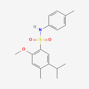 molecular formula C18H23NO3S B7440433 2-methoxy-4-methyl-N-(4-methylphenyl)-5-propan-2-ylbenzenesulfonamide 