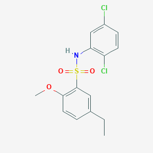 molecular formula C15H15Cl2NO3S B7440438 N-(2,5-dichlorophenyl)-5-ethyl-2-methoxybenzenesulfonamide 