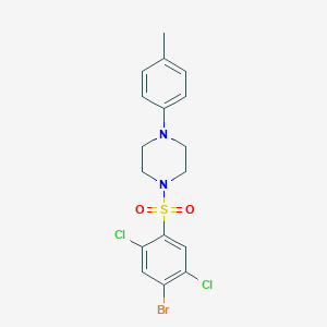 molecular formula C17H17BrCl2N2O2S B7440479 1-(4-Bromo-2,5-dichlorophenyl)sulfonyl-4-(4-methylphenyl)piperazine 