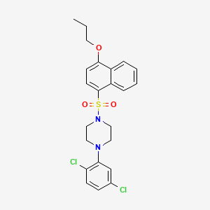 molecular formula C23H24Cl2N2O3S B7440482 1-(2,5-Dichlorophenyl)-4-(4-propoxynaphthalen-1-yl)sulfonylpiperazine 
