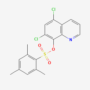 molecular formula C18H15Cl2NO3S B7440498 (5,7-Dichloroquinolin-8-yl) 2,4,6-trimethylbenzenesulfonate 