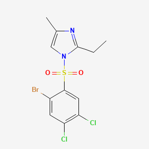 molecular formula C12H11BrCl2N2O2S B7440512 1-(2-Bromo-4,5-dichlorophenyl)sulfonyl-2-ethyl-4-methylimidazole 