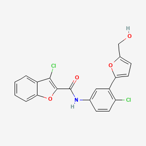 molecular formula C20H13Cl2NO4 B7440520 3-chloro-N-[4-chloro-3-[5-(hydroxymethyl)furan-2-yl]phenyl]-1-benzofuran-2-carboxamide 