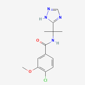 molecular formula C13H15ClN4O2 B7440529 4-chloro-3-methoxy-N-[2-(1H-1,2,4-triazol-5-yl)propan-2-yl]benzamide 