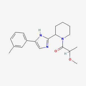 molecular formula C19H25N3O2 B7440549 2-methoxy-1-[2-[5-(3-methylphenyl)-1H-imidazol-2-yl]piperidin-1-yl]propan-1-one 