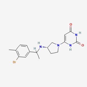 molecular formula C17H21BrN4O2 B7440557 6-[(3S)-3-[1-(3-bromo-4-methylphenyl)ethylamino]pyrrolidin-1-yl]-1H-pyrimidine-2,4-dione 